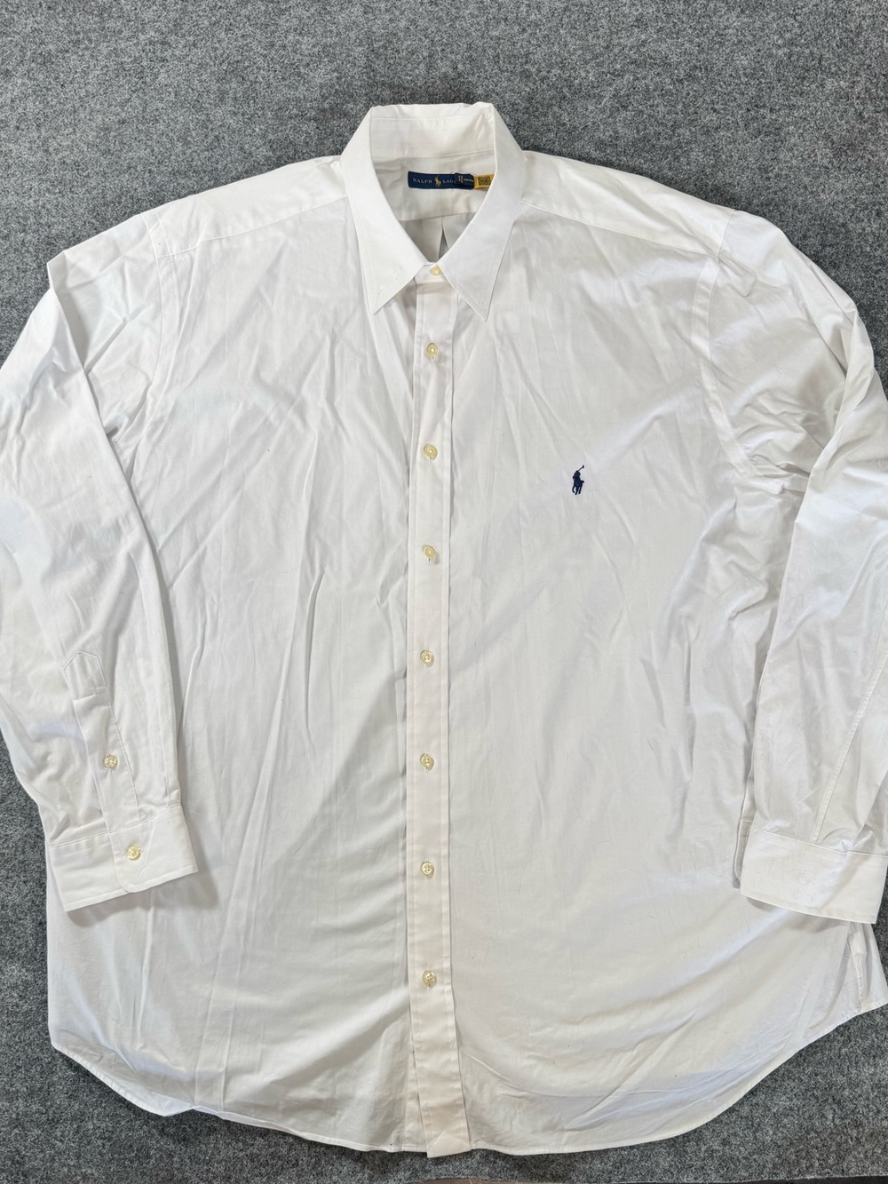 Polo Ralph Lauren Men's Custom Fit White Poplin Button-Down Shirt 2XB
